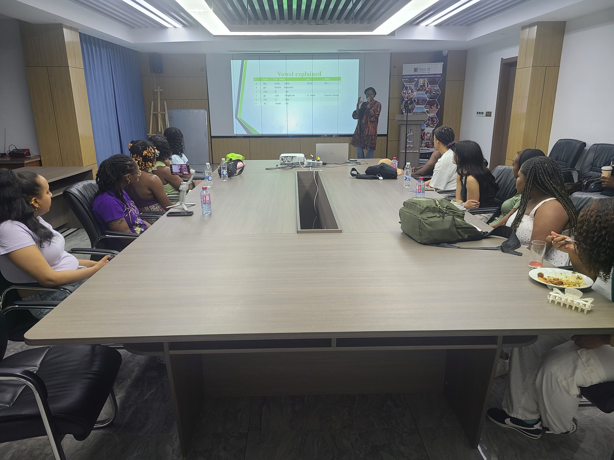 Students collaborating with innovators